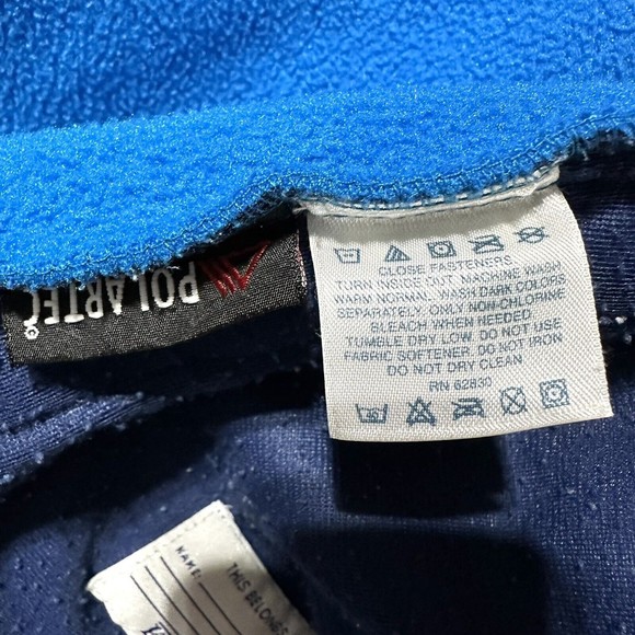 Land's End Womens Polartec Fleece Sweater Jacket Full Zip Sweatshirt Size L Blue - Picture 13 of 13